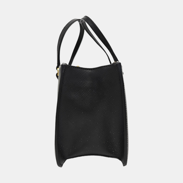 Galleria Small Saffiano Calfskin Black