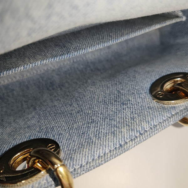 Lady D-Joy Small Cannage Denim Blue