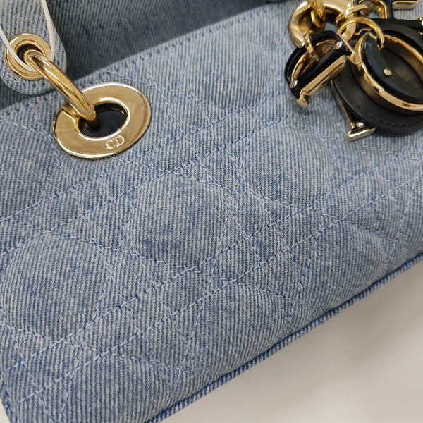Lady D-Joy Small Cannage Denim Blue