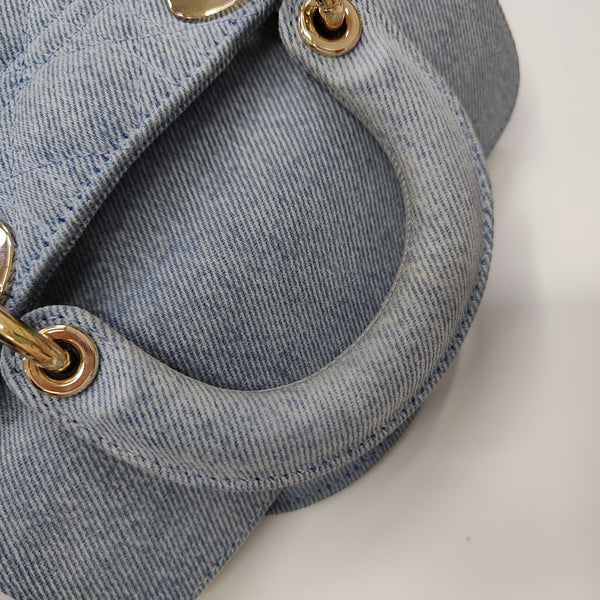 Lady D-Joy Small Cannage Denim Blue
