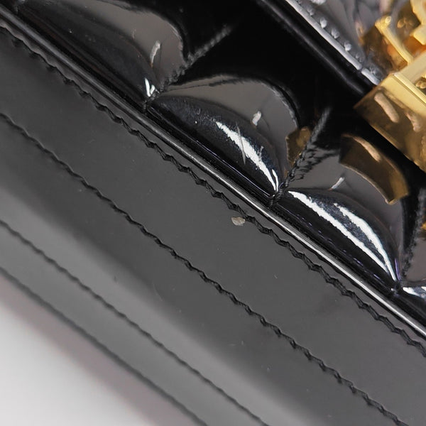 VICKY Quilted Patent Leather Black