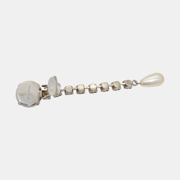 Silver-tone Metal Synthetic Crystal Silver Earring