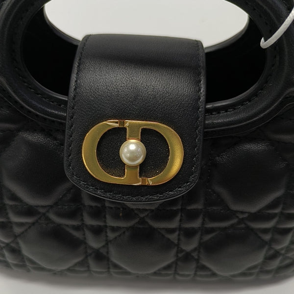 Jolie Top Handle Mini Cannage Lambskin Black