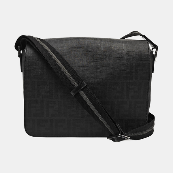 Coated Canvas Crossbody Bag Medium Black