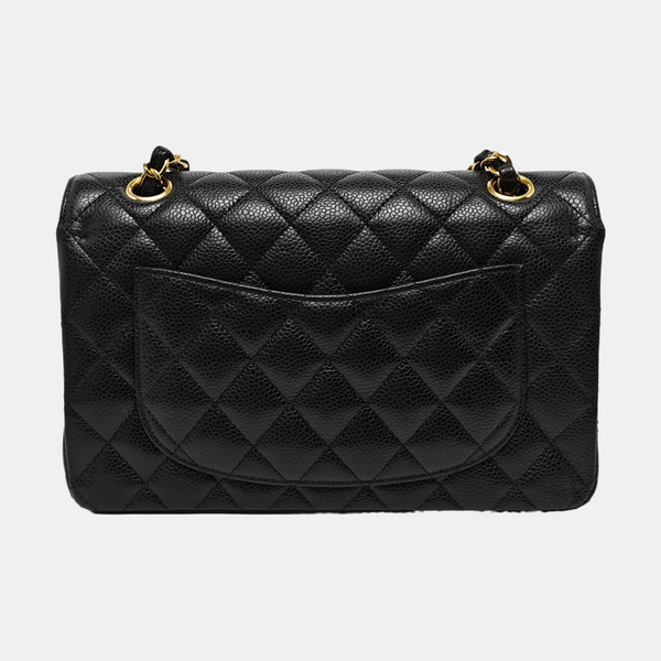 CLASSIC FLAP Small Quilted Grained Calfskin Black