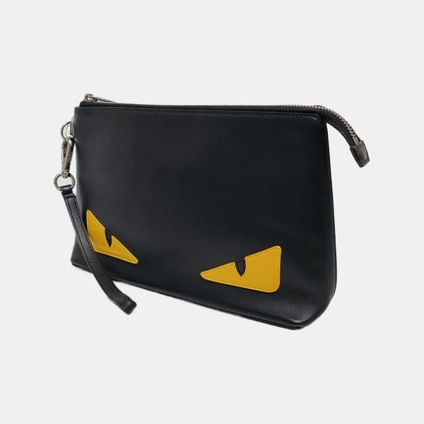 Calfskin Top Handle Bag Medium Black