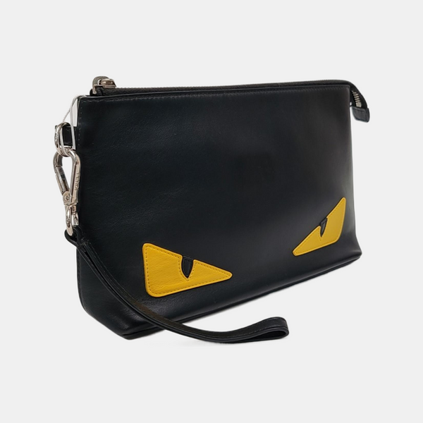Calfskin Top Handle Bag Medium Black