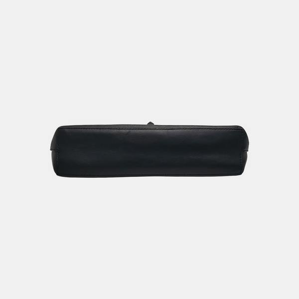 Calfskin Top Handle Bag Medium Black