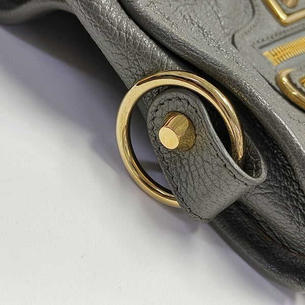Classic Metallic Edge City Mini Lambskin Gray