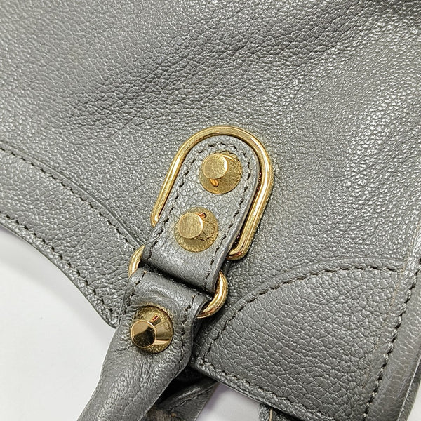 Classic Metallic Edge City Mini Lambskin Gray
