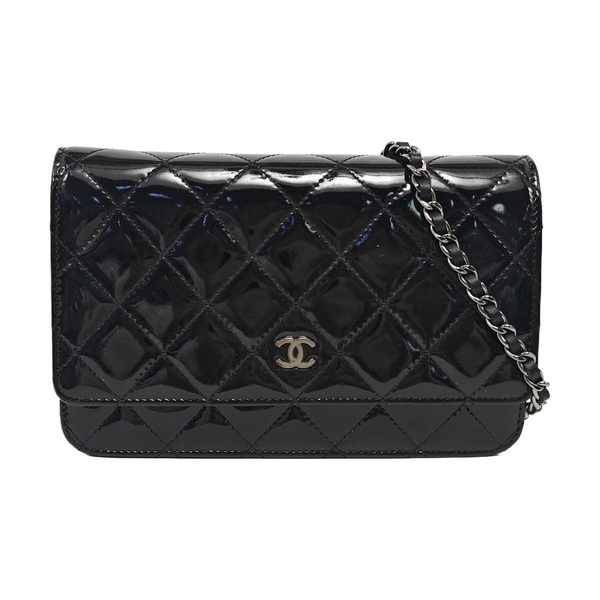 WOC Quilted Patent Leather Black