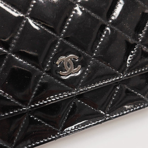 WOC Quilted Patent Leather Black