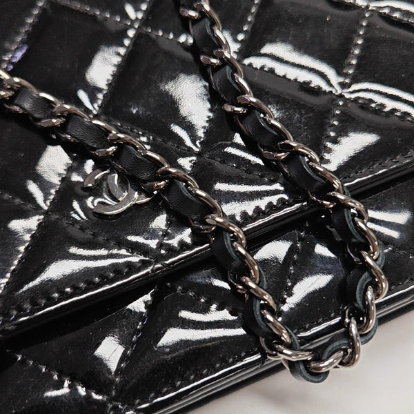 WOC Quilted Patent Leather Black