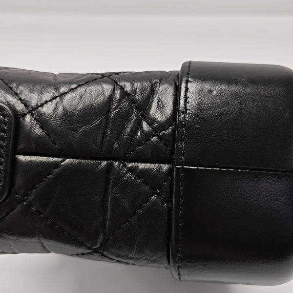 GABRIELLE Small Quilted Vintage Calf Black
