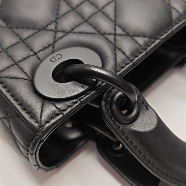 Lady Dior Mini Cannage Lambskin Black