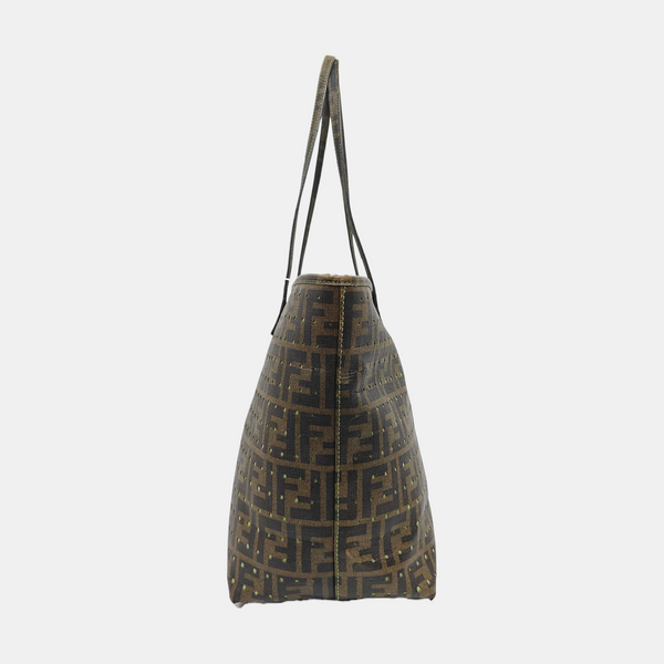 Coated Canvas Tote Bag Brown