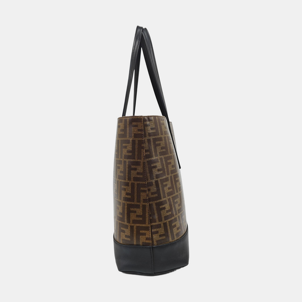 Coated Canvas Tote Bag Brown