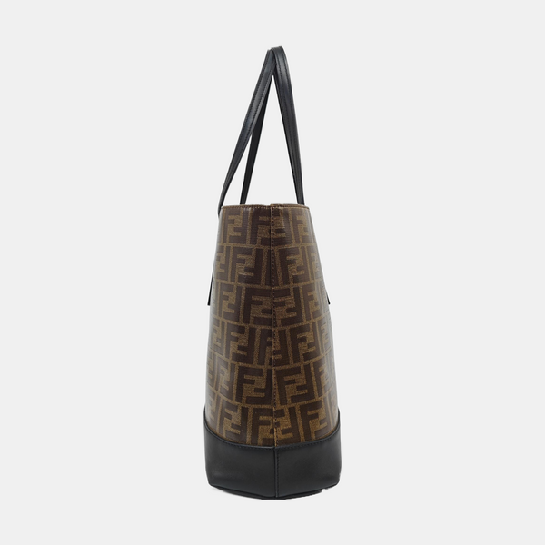 Coated Canvas Tote Bag Brown