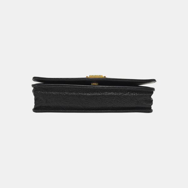 BOY CHANEL Mini Quilted Grained Calfskin Black