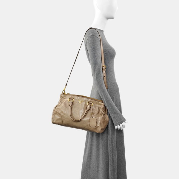 Calfskin Shoulder Bag Beige