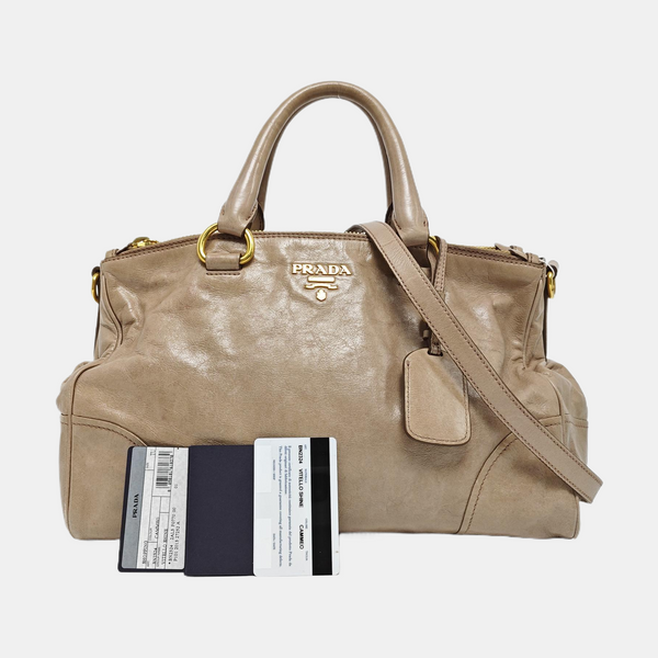 Calfskin Shoulder Bag Beige