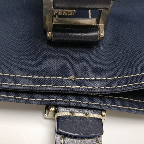 Quilted Canvas Tote Bag Blue