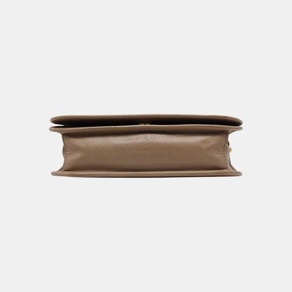 Saffiano Calfskin Shoulder Bag Beige