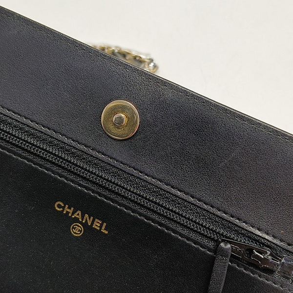 BOY CHANEL Mini Quilted Grained Calfskin Black