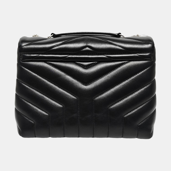 LOULOU Small Chevron Calfskin Black