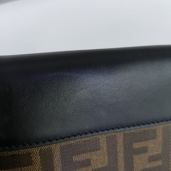 Coated Canvas Tote Bag Brown
