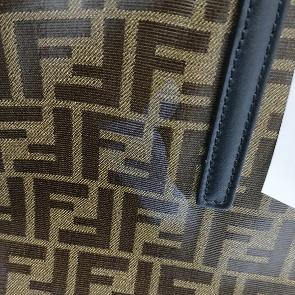 Coated Canvas Tote Bag Brown