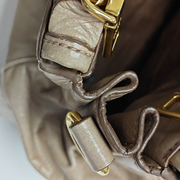 Calfskin Shoulder Bag Beige