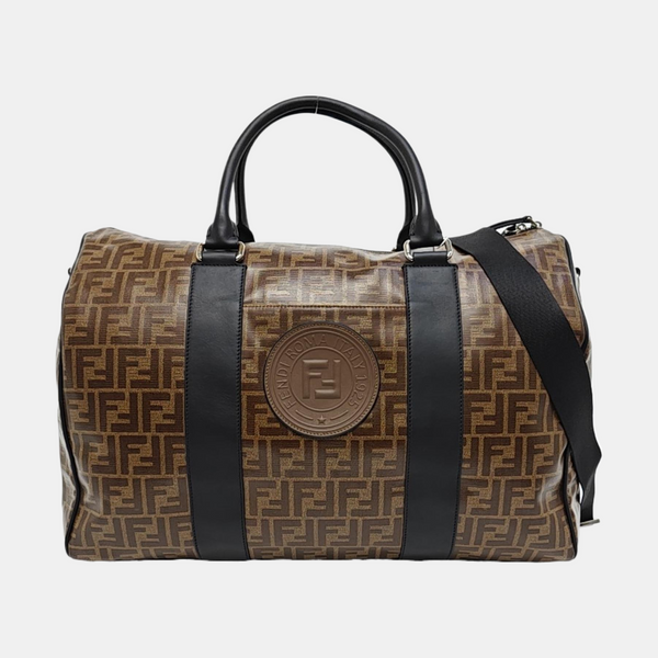 Coated Canvas Shoulder Bag Brown