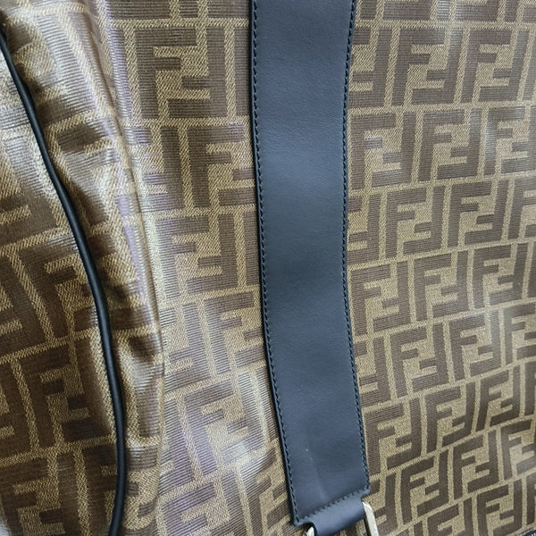 Coated Canvas Shoulder Bag Brown