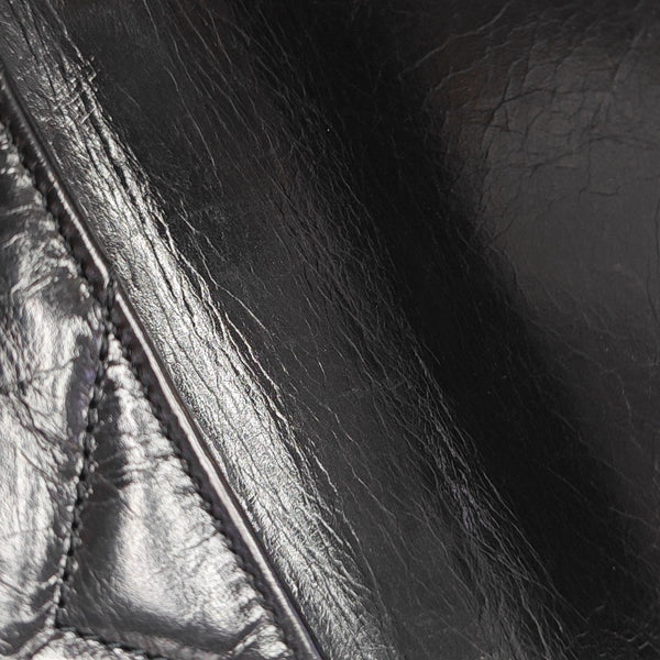 ENVELOPE Small Chevron Calfskin Black