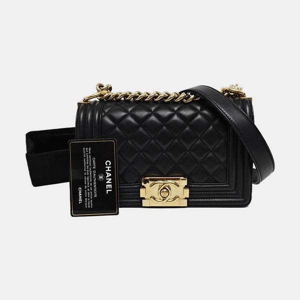 BOY CHANEL Small Quilted Calfskin Black