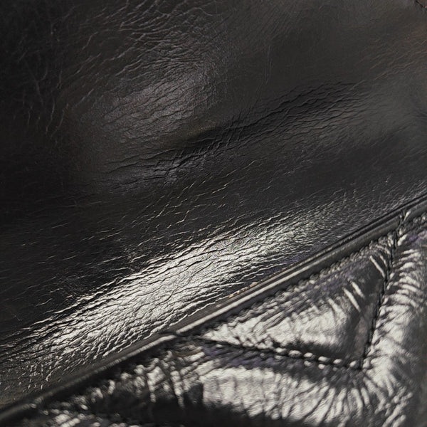 ENVELOPE Small Chevron Calfskin Black