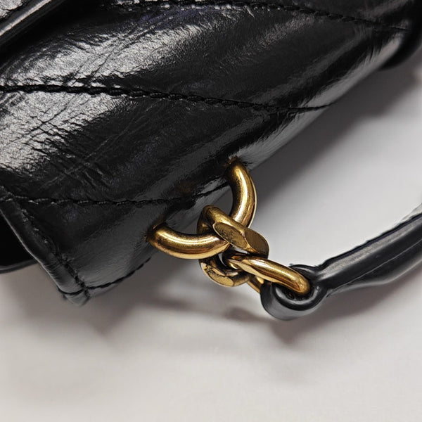 ENVELOPE Small Chevron Calfskin Black