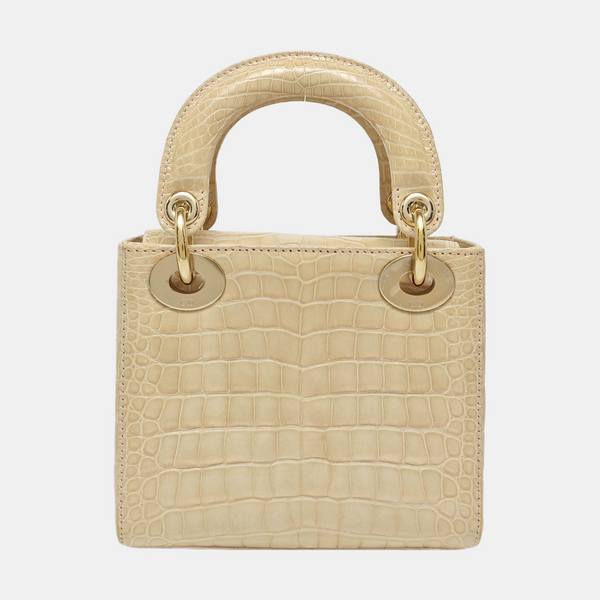 Lady Dior Mini Crocodile Beige