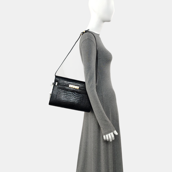 MANHATTAN Medium Calfskin Black