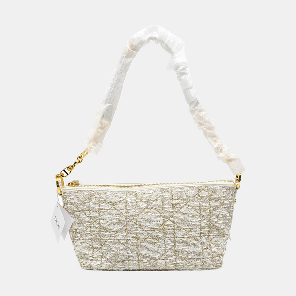 Diorstar Hobo Cannage Fabric White