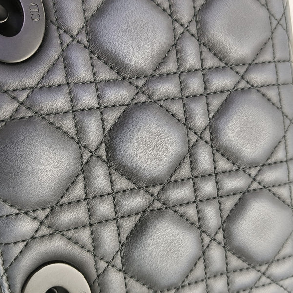 Lady Dior Mini Cannage Lambskin Black