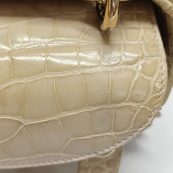Lady Dior Mini Crocodile Beige