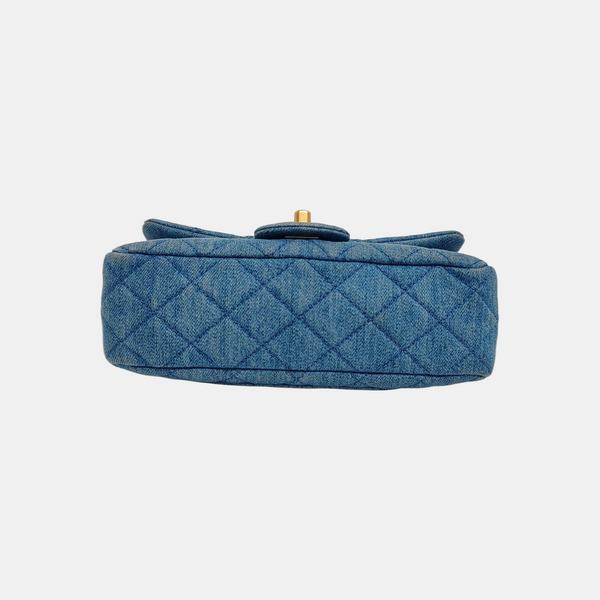 CLASSIC FLAP Mini Quilted Denim Blue