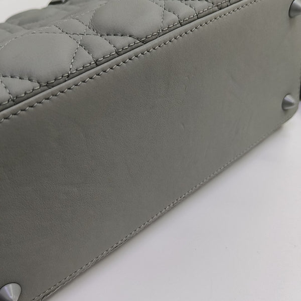 Lady Dior Medium Quilted Calfskin Gray
