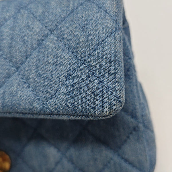 CLASSIC FLAP Mini Quilted Denim Blue