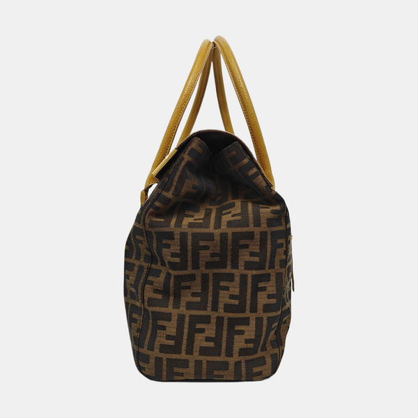 Canvas Top Handle Bag Brown