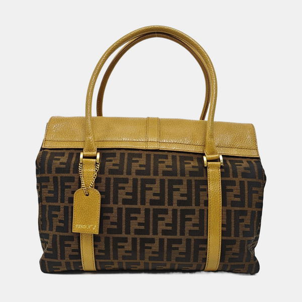 Canvas Top Handle Bag Brown