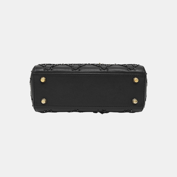 Lady Dior Mini Cannage Calfskin Black