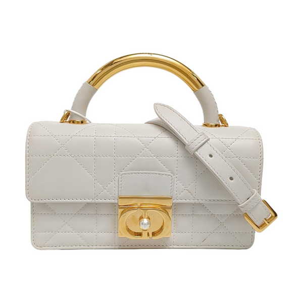 Miss Dior Mini Cannage Calfskin White
